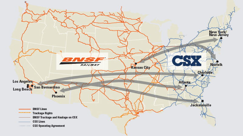 BNSF, CSX announce new intermodal services