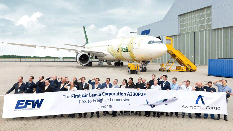 EFW redelivers its first A330P2F aircraft to Air Lease for Awesome Cargo