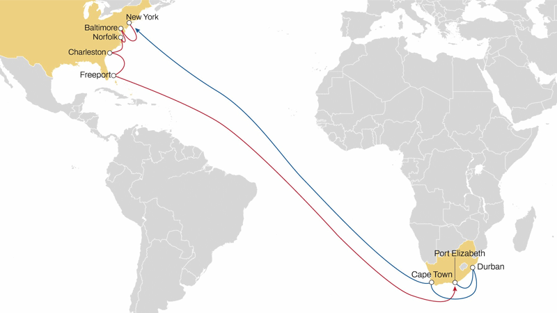 MSC launches enhanced standalone direct service from South Africa to USA