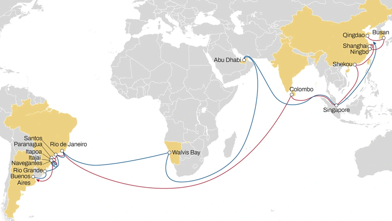 MSC launches direct service from South America to Middle East