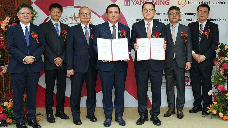 Yang Ming contracts seven boxships with Hanwha Ocean